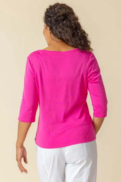 Habitat Spring/Summer, 16450 Easy V-Neck Tee, Berry