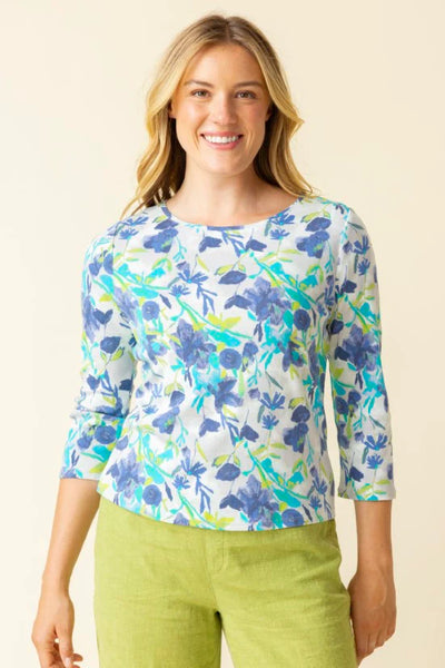Habitat Spring/Summer, 17310 Everyday Floral Tee, Indigo
