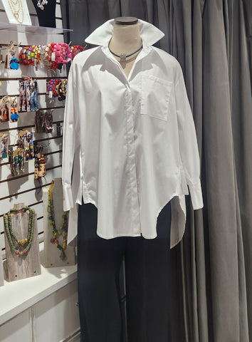 Paolo Tricot, SD21628 Tunic Shirt with Buttons White