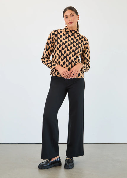 FDJ Jeans, 2220396 Pull-On Wide Leg Pant, Black