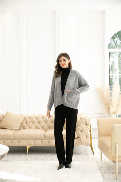 Orange by Fashion Village, KD-10 Madeleine's Cardigan, Grey