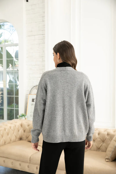 Orange by Fashion Village, KD-10 Madeleine's Cardigan, Grey