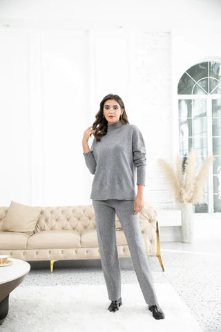 Orange by Fashion Village, 2045 Olivia Winter Turtleneck, Grey