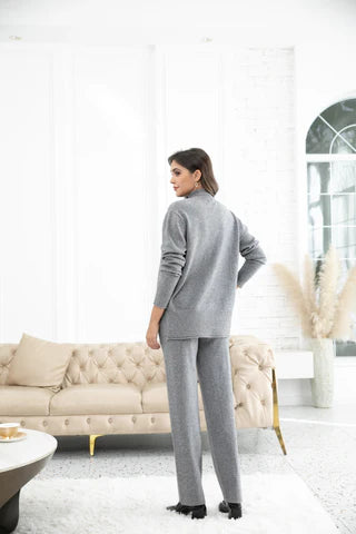 Orange by Fashion Village, 2045 Olivia Winter Turtleneck, Grey