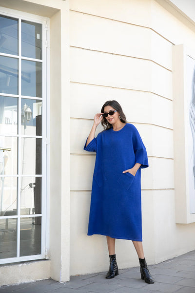 Orange by Fashion Village, KD-30 Madeleine Knit Dress W/Pocets