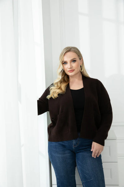 Orange by Fashion Village, KD-10 Madeleine's Cardigan, Mocha