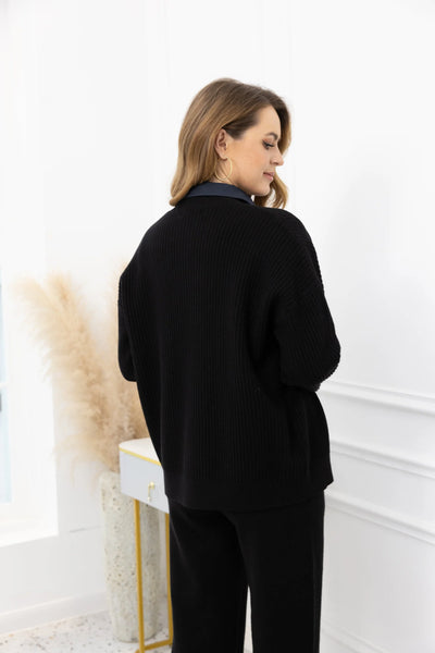 Orange by Fashion Village, J-5769 Melissa's Cardigan, Black