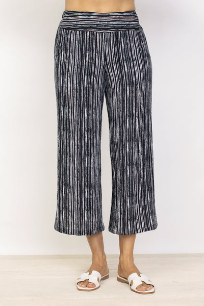 Habitat Spring/Summer Sale, 33767 Crop Stripe Pant, Black 50% Off Regular Price