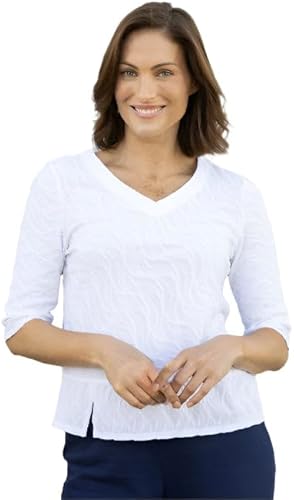 Habitat Spring/Summer, 16315 Elbow Sleeve Tee, White