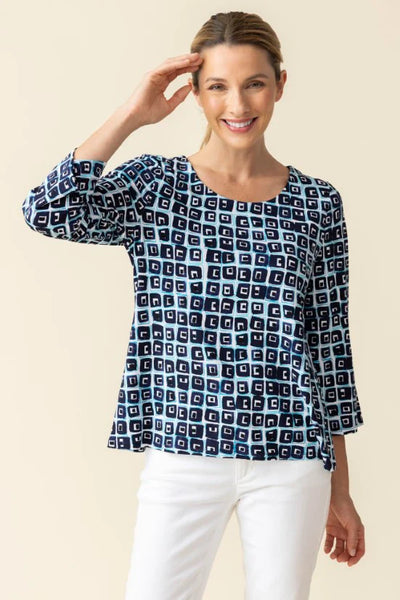 Habitat Spring/Summer, 55611 Pleated Sleeve Tee, Navy