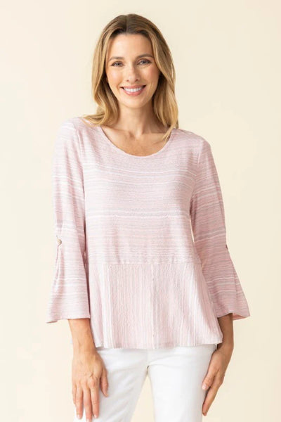 Habitat Spring/Summer, 57937 Pleated Sleeve Swing Top, Gull