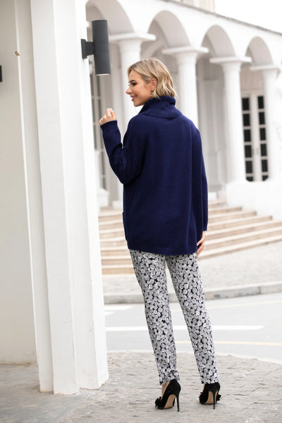 Orange by Fashion Village, 63621 Cashmere Feel Tunic, Black