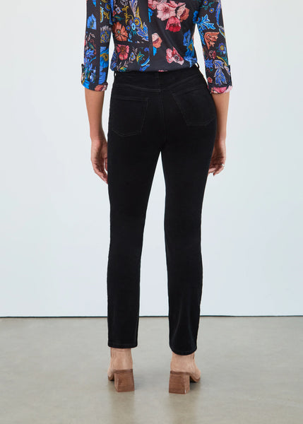 FDJ Jeans, 6937491 "Suzanne" Straight Leg Corduroy Pant, Black