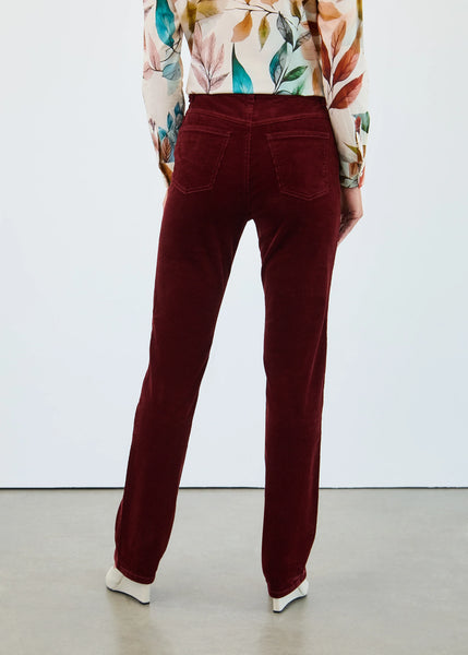 FDJ Jeans, 6937491 "Suzanne" Straight Leg Corduroy Denim, Burgundy