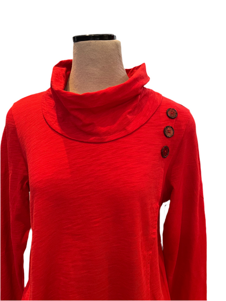 Habitat Fall/Winter Sale, 27518 Wrap Cowl Top, Apple 50% Off Regular Price