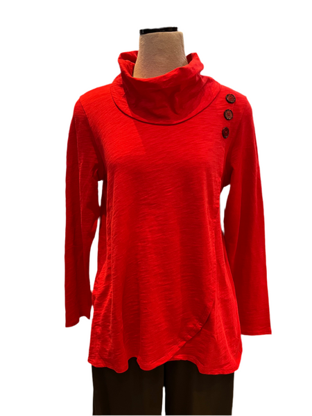 Habitat Fall/Winter Sale, 27518 Wrap Cowl Top, Apple 50% Off Regular Price