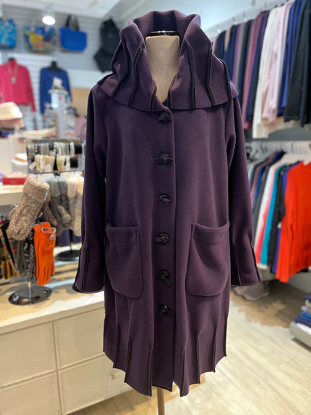 Boris Fashion, 1035 Large Hood Fleece Jacket  Purple