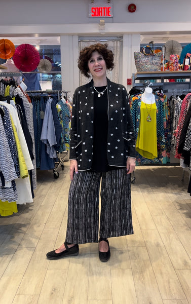 Habitat Spring/Summer Sale, 33767 Crop Stripe Pant, Black 50% Off Regular Price