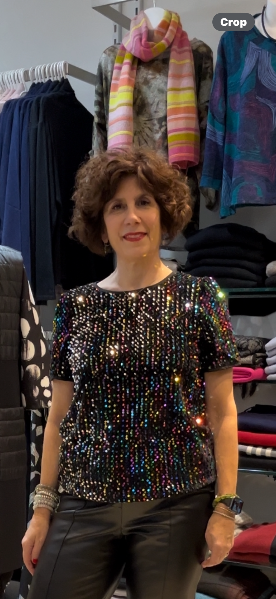 sequin top multicolor