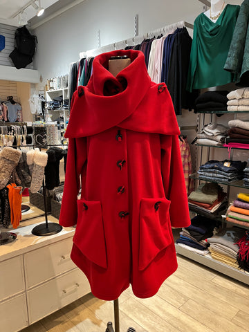 Boris Fashion, 1110 Wide Bow Fleece Jacket Red