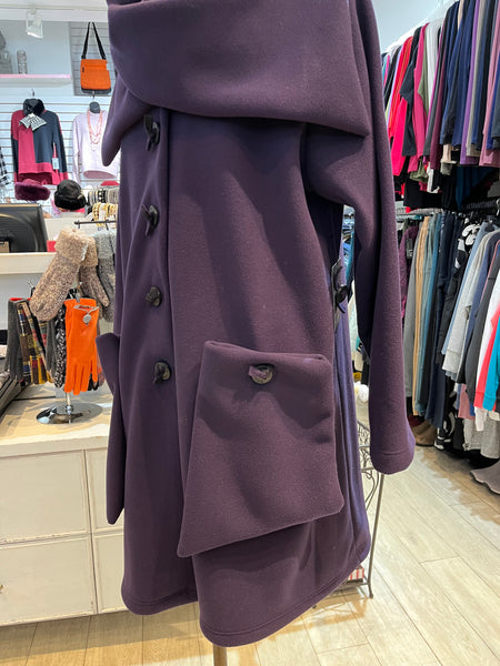Boris Fashion, 1110 Wide Bow Fleece Jacket Purple