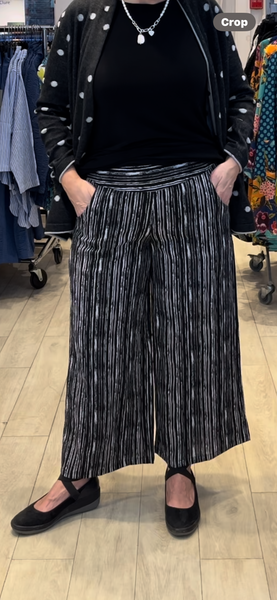 Habitat Spring/Summer Sale, 33767 Crop Stripe Pant, Black 50% Off Regular Price