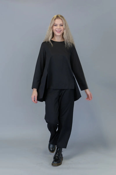 Paolo Tricot Sale, WT220894  Asymmetrical  long Sleeve Top 50% Off Regular Price