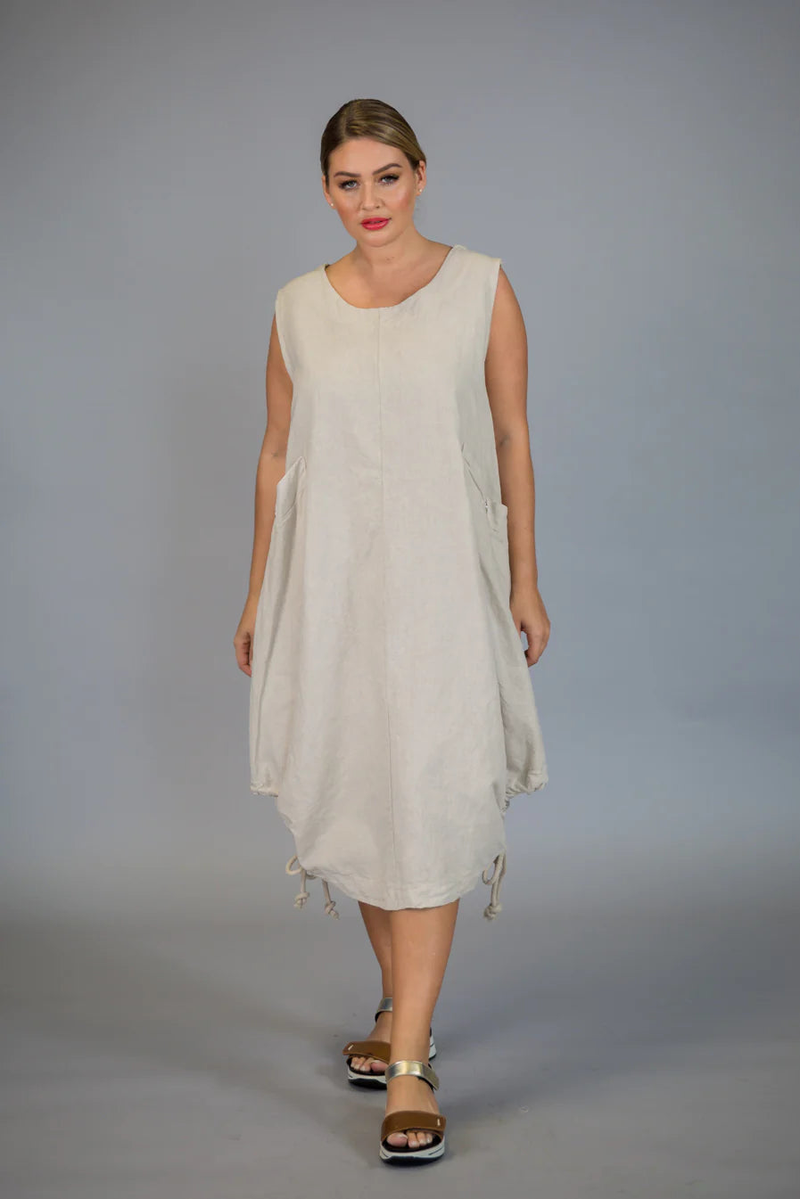 Paolo Tricot, MD51221 Linen Grommet Dress