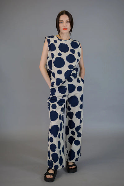 Paolo Tricot Sale, SU6069 Polka Dot Crop Pant 50% Off Regular Price