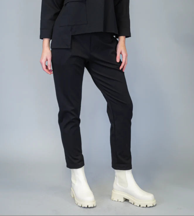 Paolo Tricot Sale, WT791872  Fitted Pant with Pockets, Black 50% Off Regular Price