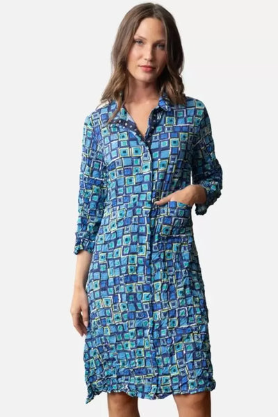 Olivia/Liv, 115570 Snap Front Shirt Dress, Lime