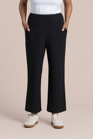 Sympli, 27303A Straight Leg Pant With Yoke, Black