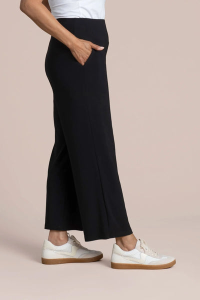 Sympli, 27303A Straight Leg Pant With Yoke, Black