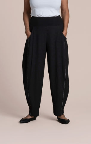 Sympli, PW27343X, Pop Collage Barrel Pant, Black