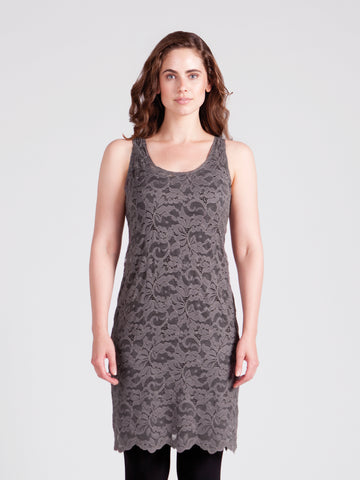 Sympli Sale, 3130L Lean Lace Dress Long, Truffle, 50% Off Regular Price