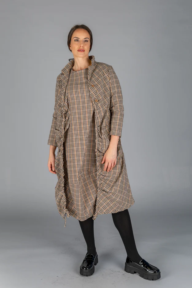 Paolo Tricot Sale, WT220841 Long Open Ruched Coat 50% Off Regular Price