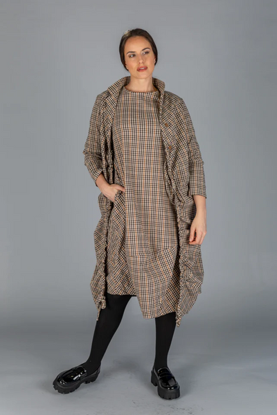 Paolo Tricot Sale, WT220841 Long Open Ruched Coat 50% Off Regular Price