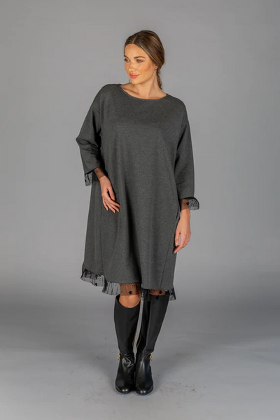 Paolo Tricot Sale, WT88900 Trapeze Dress with Tulle 50% off Regular Price