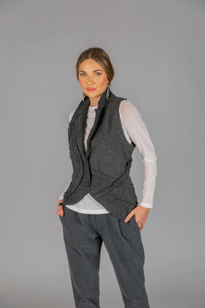 Paolo Tricot Sale, WT220802 Buttoned Short Vest 50% Off Regular Price