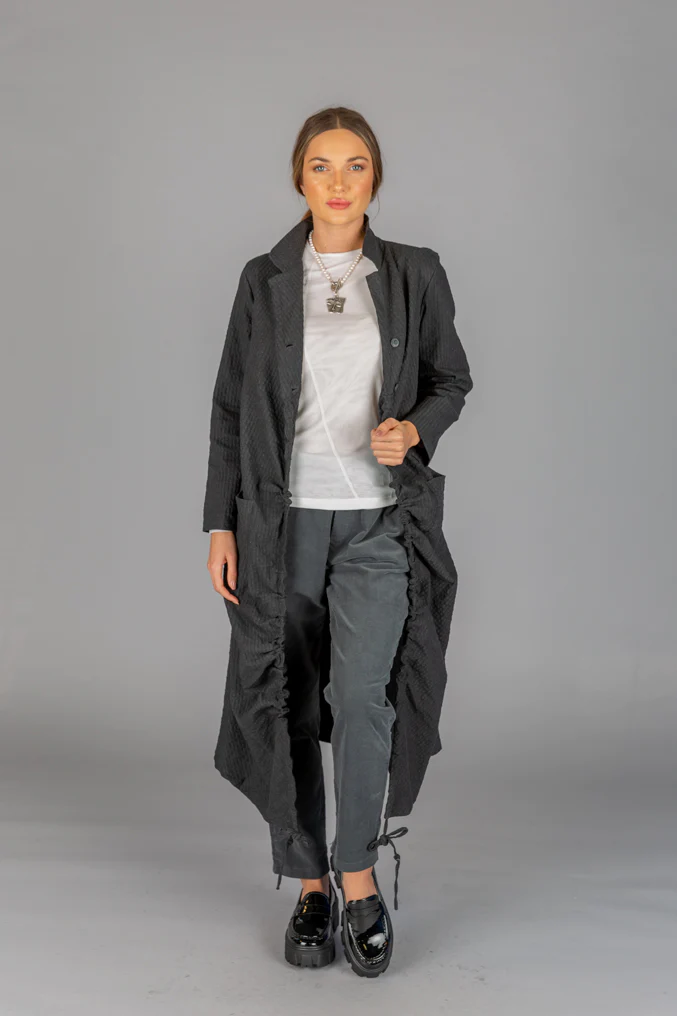 Paolo Tricot Sale, WT220821 Long Ruched Coat