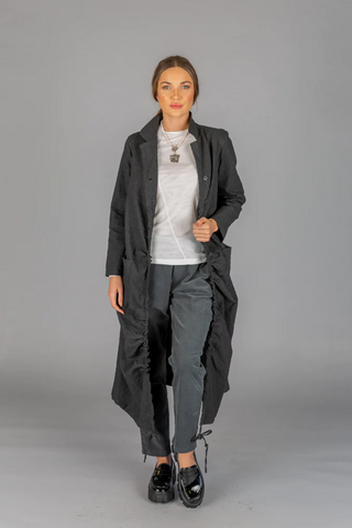 Paolo Tricot Sale, WT220821 Long Ruched Coat 50% Off Regular Price