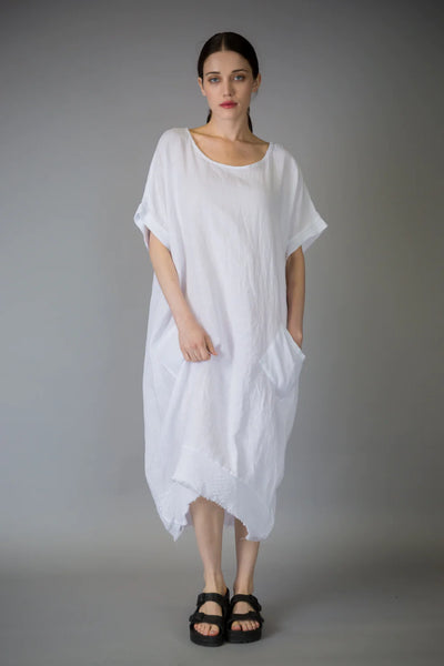 Paolo Tricot Sale, D11489 Linen Dress with Pockets
