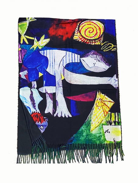 Accessories, Oil Painting Design Fashion Scarf
