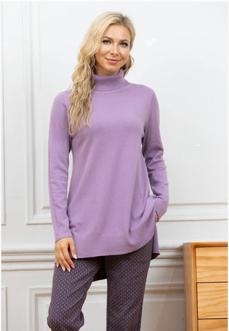 Orange By Fashion Village Sale, 0304 High-Low Cashmere Feel Cowl Neck Tunic, 50% Off Regular Price