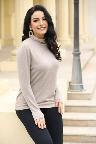 Orange by Fashion Village, 2041 Cowl Neck Top, White